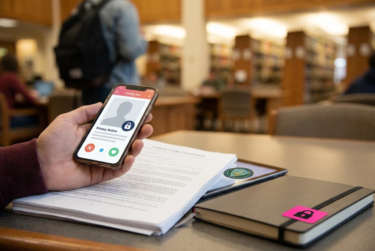Professional header image for industry analysis: What the FTC's Data Crackdown Means for Student Dating Apps